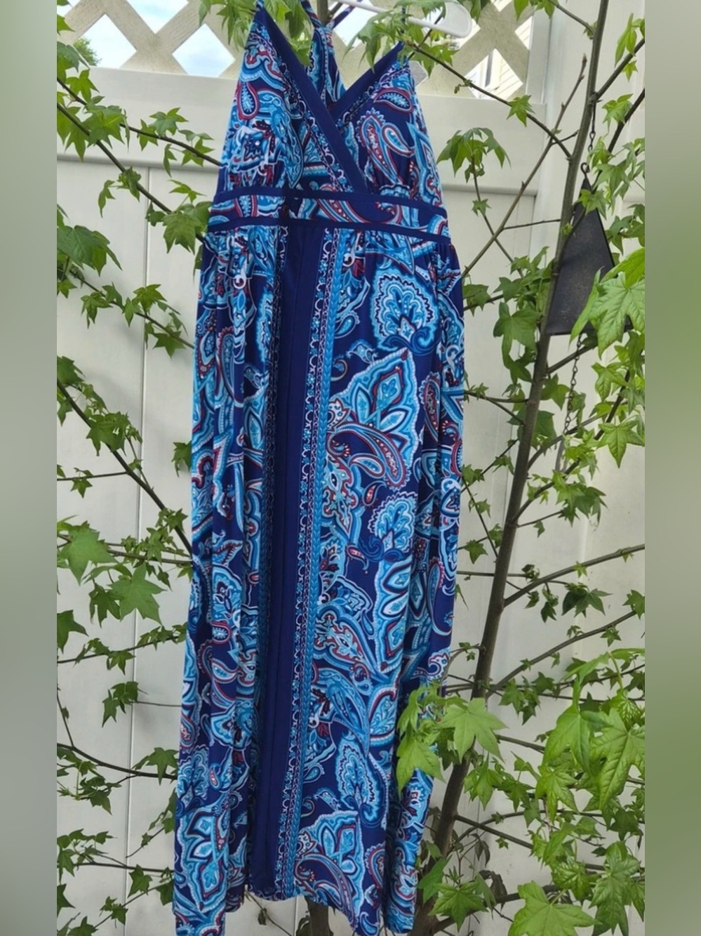 Paisley vibrant & beautiful Maxi dress with crystal stones throughout